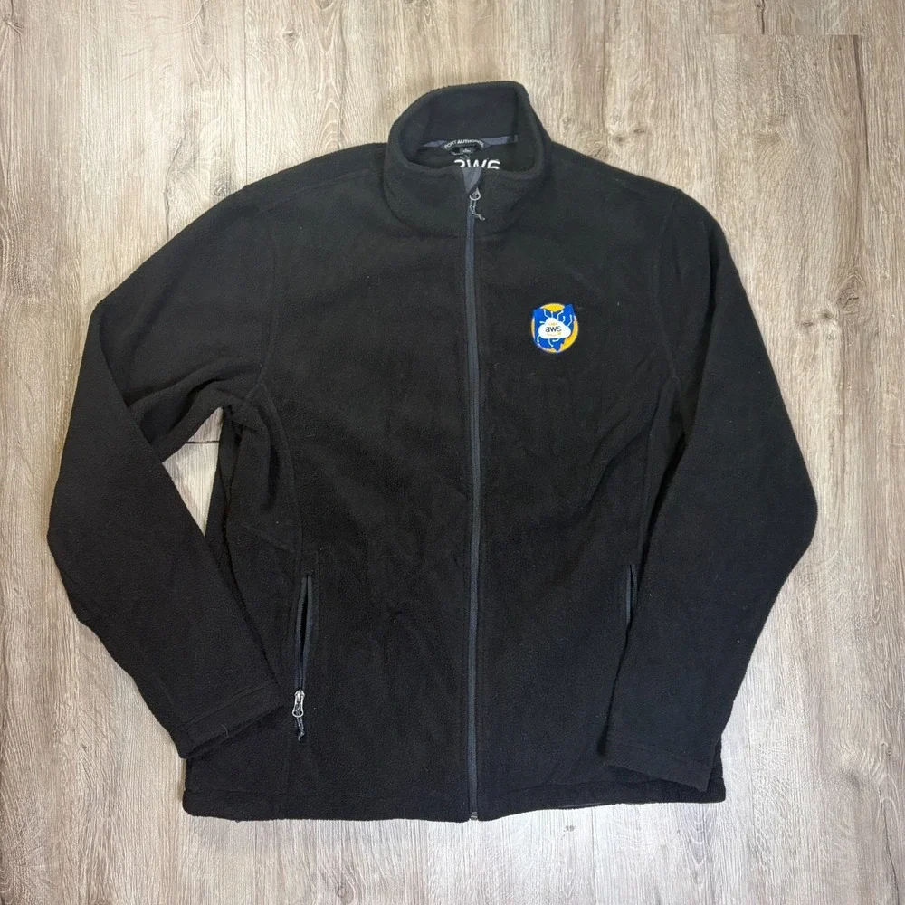 Amazon AWS Fleece Jacket Large Full Zip Black Ohio CMH Beech Columbus Data